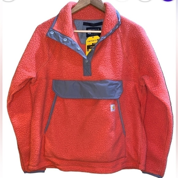 Nwt Carhartt Women's Relaxed Fit Front Pocket Fleece Pullover Size Medium - Picture 2 of 16